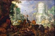 Roelant Savery Orpheus attacked by Bacchantes oil on canvas